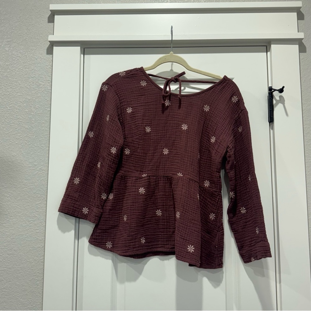 Madewell Cotton Embroidered Top Sz XS - Picture 2 of 4